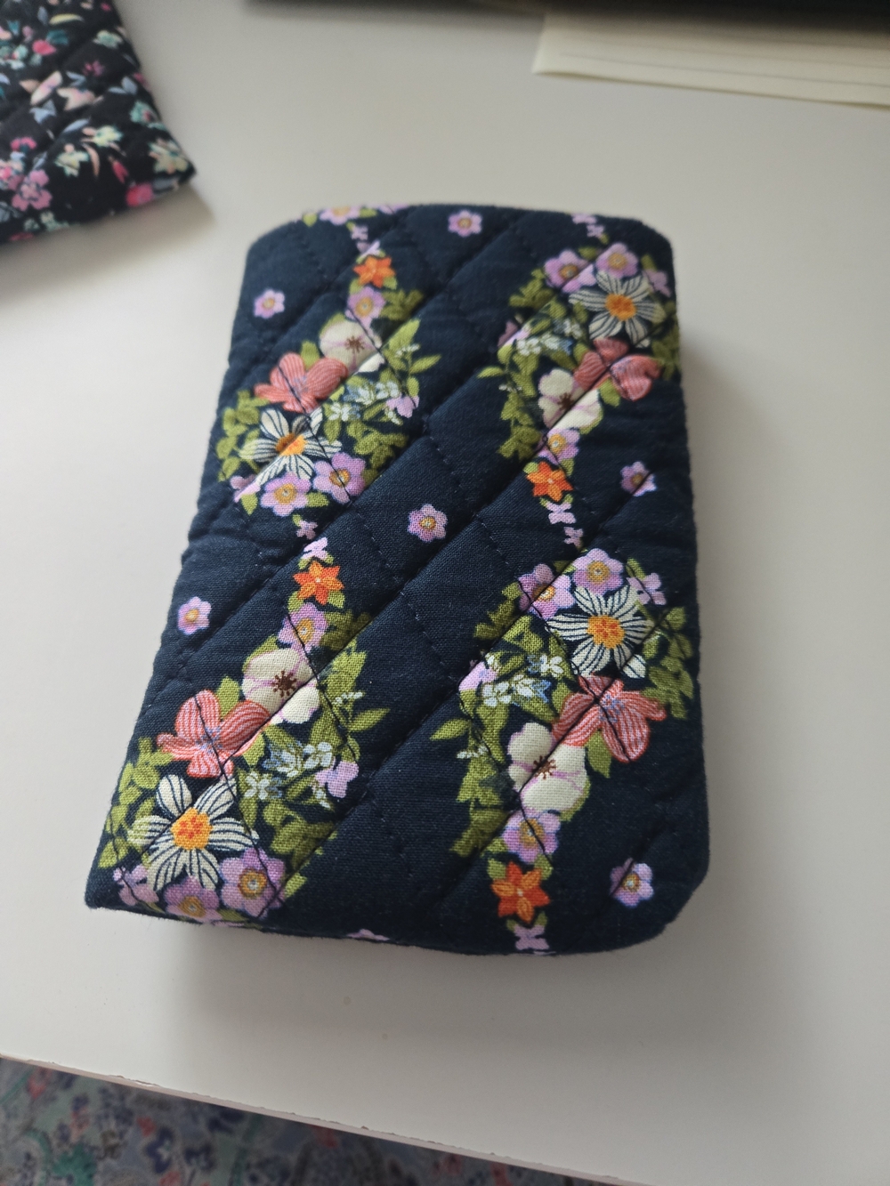 Vera Bradley Black Quilted Floral Eyeglass Pouch Set Price Is For The Pair - Picture 4 of 8